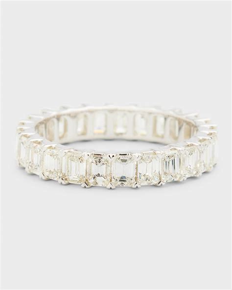 Neiman Marcus Diamonds 18K White Gold Emerald-Cut Diamond Eternity Band, 3.0tcw | Neiman Marcus