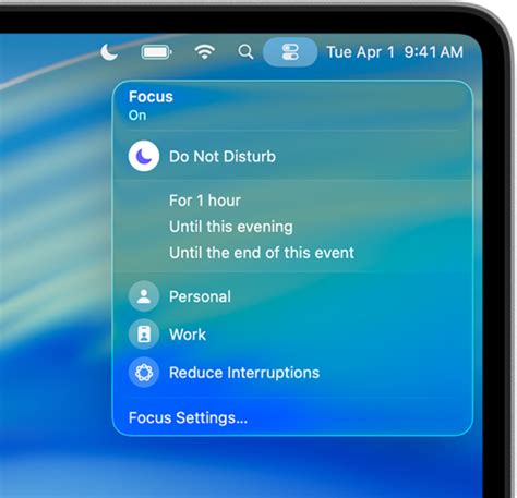 Turn a Focus on or off on Mac - Apple Support (IN)
