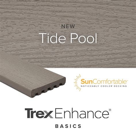 Trex Enhance Basics 1-in x 6-in x 8-ft Tide Pool Square Composite Deck ...