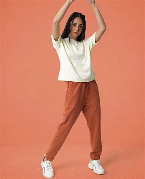 Rareism Women's Heavy Weight Interlock 340 Gsm Cotton Blend Plain Ankl