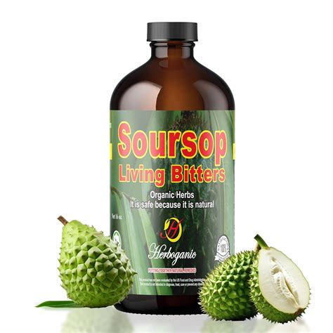 Amazon.com : Herboganic Soursop Bitters Liquid | Natural Living Bitters ...