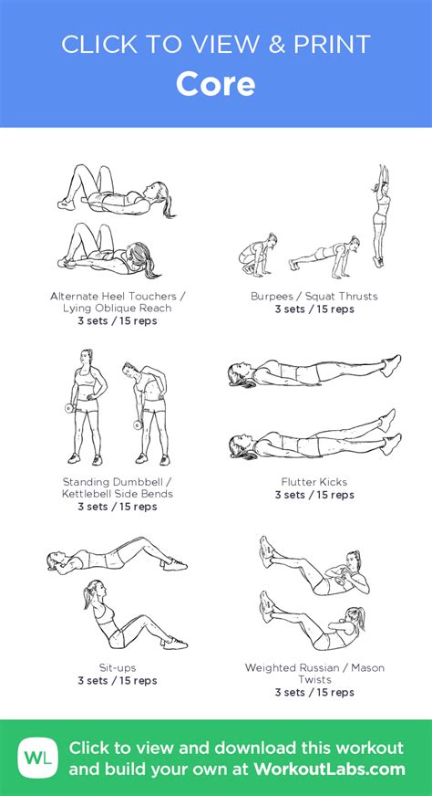 Printable Core Workout 的图像结果