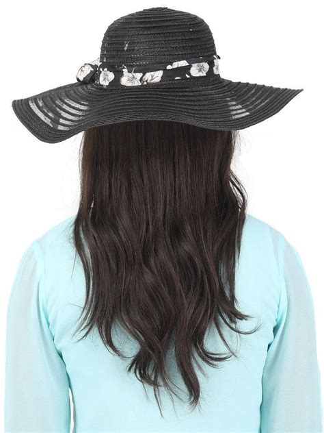 FabSeasons Black Long Brim Floppy Beach Sun Hat freeshipping - FABSEASONS
