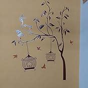 Decals Design 'Tree with Birds and Cages' Wall Sticker (PVC Vinyl, 30 ...