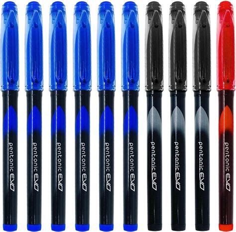 Pentonic G-RT 0.7 mm Retractable Gel Pen | Blue & Black Ink | Pack of ...