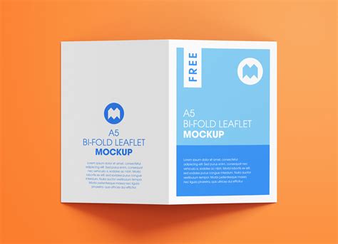 Free A5 Bi-Fold Brochure / Leaflet / Pamphlet Mockup PSD Set - Good Mockups