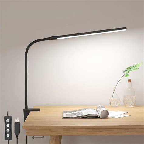 Lepro Desk Lamp with Clamp, LED Clip on Light, Dimmable Reading Light ...