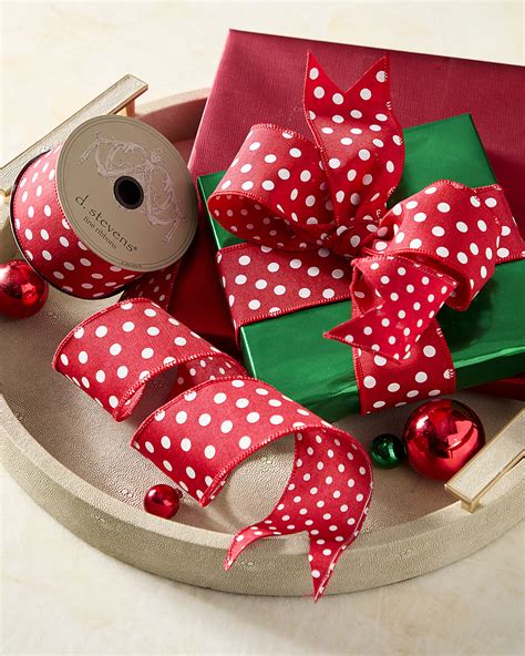 D. Stevens Dupion Metallic-Trim Ribbon, 4" x 5 Yards | Horchow