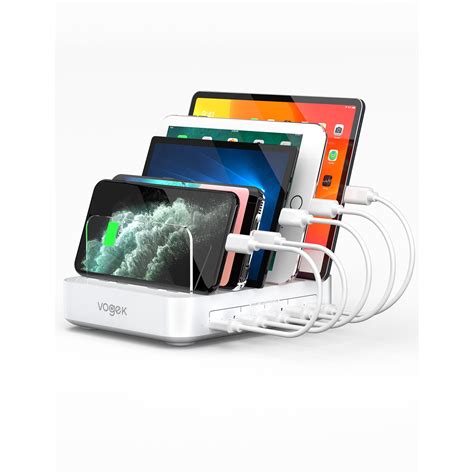 Buy 50W Charging Station for Multiple Devices, 5 USB Fast Ports with 8 ...