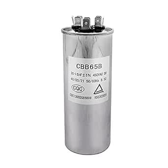 CBB65 Dual Run Circular Start Capacitor, 30+5 uF 35/5 MFD ±5% 370V ...