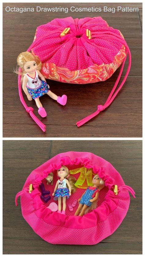 Image result for Round Drawstring Cosmetic Bag Pattern