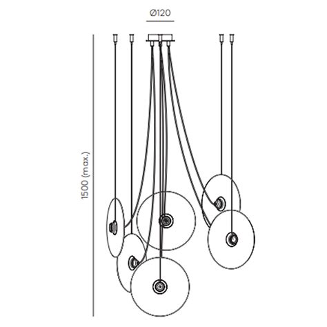 Fest Pendant Light 6Lt in Matt Black & Coloured Glass Discs - The ...