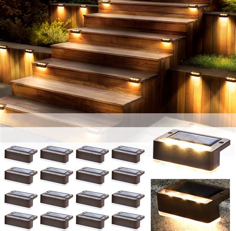 Solpex Solar Step Lights 16 Pack, Solar Outdoor Lights for Fence,IP65 ...