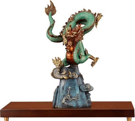 Amazon.com: Top Brass Chinese Dragon Statues - Dragon Figurine, Dragon ...