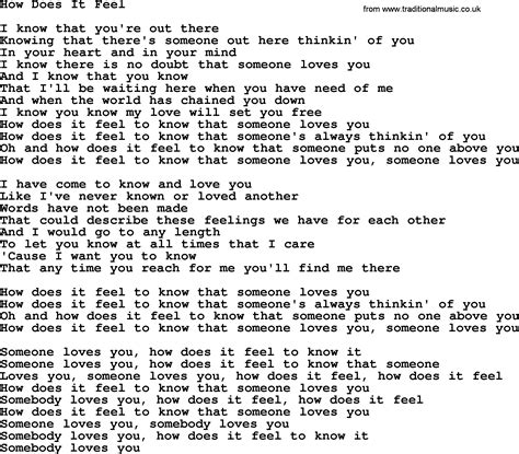 Dolly Parton song: How Does It Feel, lyrics