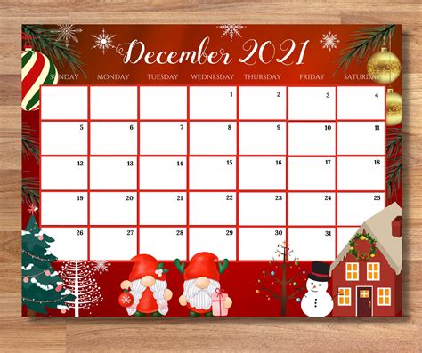 Editable december calendar 2021 december 2021 calendar december ...