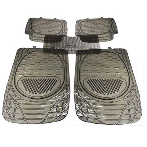 GOLSM MAT-5 Car Ellips Bubble Floor/Foot Mats Black Transparent Set of ...