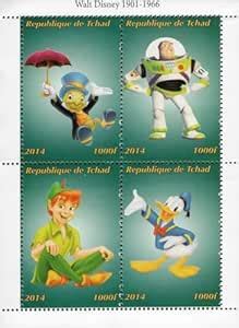 Chad 2014 Buzz Lightyear Donald Duck Peter Pan Cartoons 4v Thematic ...
