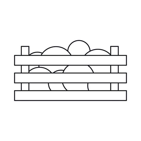 Watermelons in wooden crate icon, outline style 14627561 Vector Art at Vecteezy