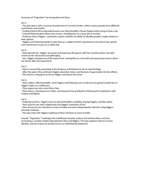 Pygmalion Summary 的图像结果