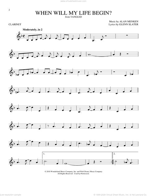 Easy Clarinet Sheet Music Disney at Indiana Mulquin blog