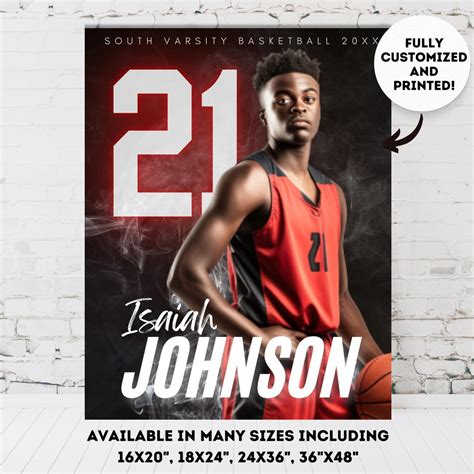 Custom Senior Night Poster Senior Boys Basketball Mens Basketball ...