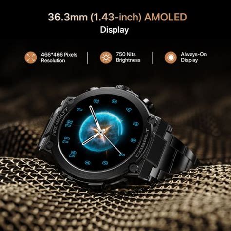 Fire-Boltt Cobalt 36.3mm AMOLED display, BT call, 300+ sports modes ...