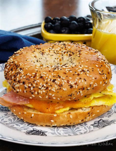 Breakfast Bagel Sandwich - 10 Minute Recipe - One Dish Kitchen