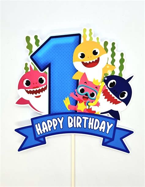 Baby Shark 1st Birthday cake topper | eBay | Shark theme birthday, 1st ...