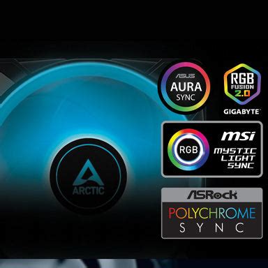 ARCTIC P12 PWM PST RGB 120mm CPU Case Cooling 0dB Fan Pack of 3 ...