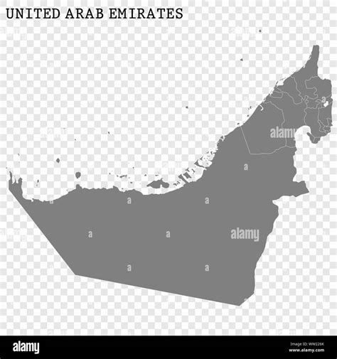 High quality map of United Arab Emirates with borders of the regions Stock Vector Image & Art ...