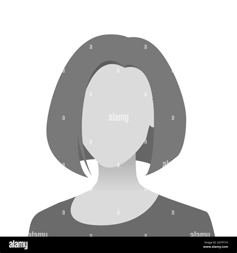 Default avatar photo placeholder. Grey profile picture icon. Woman in t ...