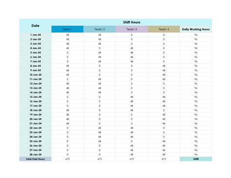 Free DuPont Shift Schedule Template for Excel