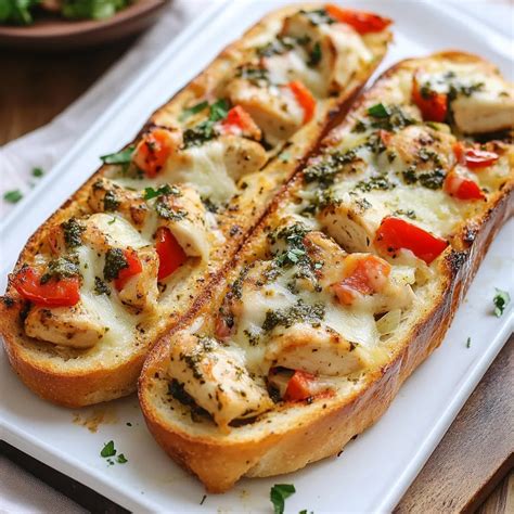 Cheesy Chicken Garlic Bread Recipe - Quickie Recipe