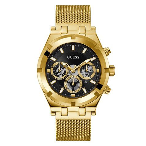 Guess Mens Gold Tone Multi-Function Watch – The Watch Factory