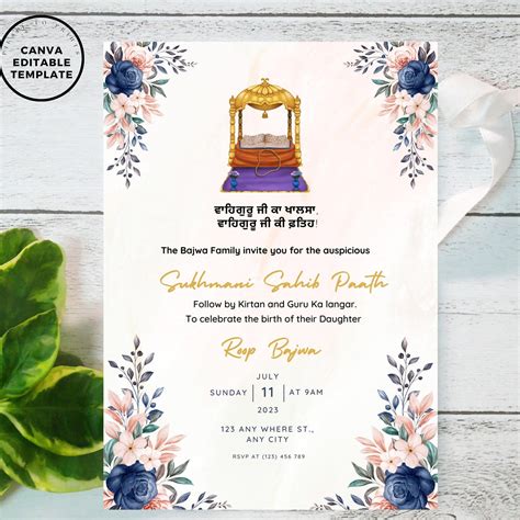 Editable Sukhmani Sahib Path Invitation Digital Sukhmani - Etsy Canada