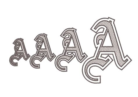 Old English Two Outline Font Double Outline Alphabet Machine Embroidery ...