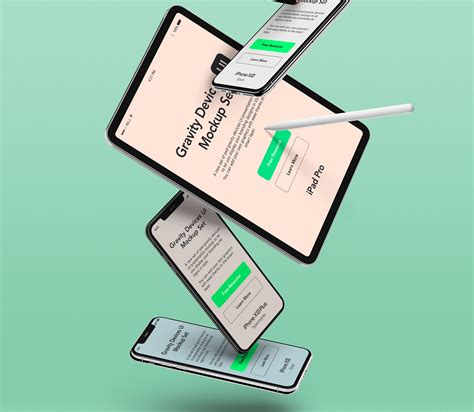 Floating Formation Apple Devices mockup Free Download | Resource Boy