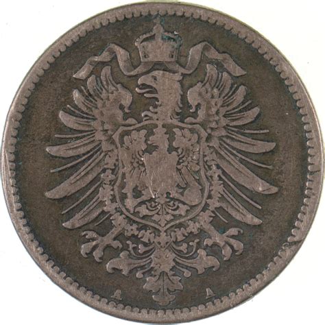 SILVER - Roughly the Size of a Quarter - 1876 Germany 1 Mark - World ...