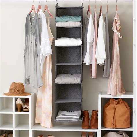 Household Essentials 48-in H 6 Tier 6 Pair Gray Fabric Hanging Shoe ...