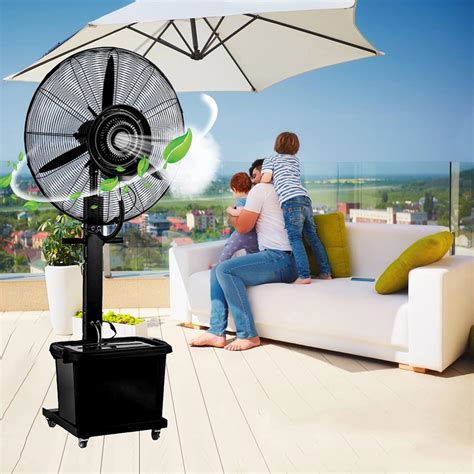Amazon.com: Patio Misting Fan Outdoor Fan 3 Speed Pedestal Fan Misters ...