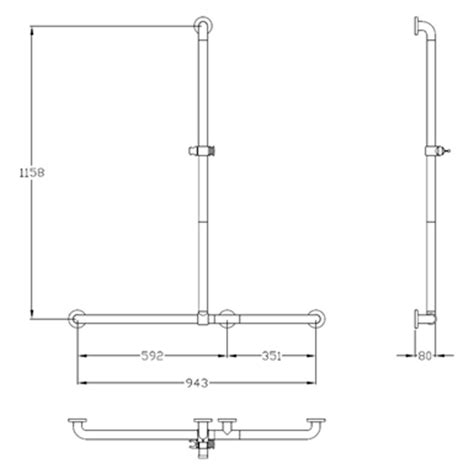 BIM objects - Free download! Nylon Care Shower handrail with shower ...