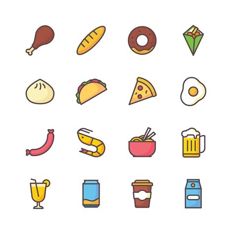 Food and beverage icon set | Premium Vector