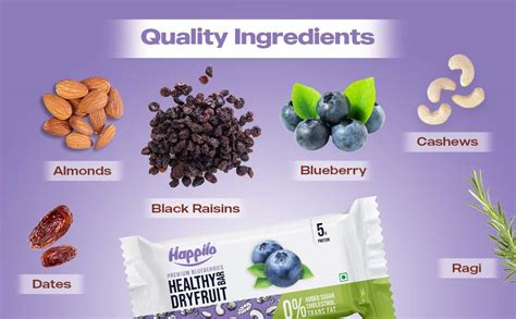 Happilo Celebrations Premium Blueberries Healthy Dry Fruit Energy Bar ...