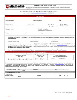 OneChart - User Access Request Form Purpose: This Form Applies To Non ...