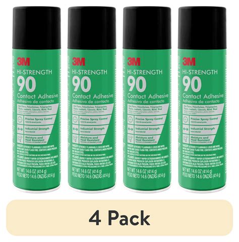 (4 pack) 3M Hi-Strength 90 Contact Adhesive, Heavy Duty Spray, Wall ...