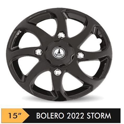 Car Wheel Cover/caps (BOLERO 2022 STORME - BLACK) Compatible With - R15 ...
