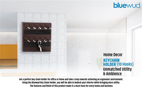 BLUEWUD Skywood Engineered Wood Wall Mounted Decor Key Holder Hanger ...
