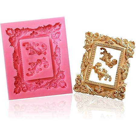 Large Retro Photo Frame Silicone Mold/Picture Frame Fondant Mold Cake ...