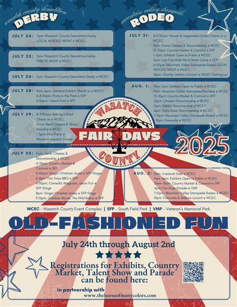 Wasatch County Fair Days' Schedule